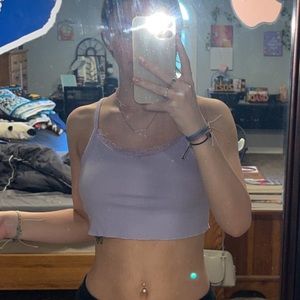 Shein purple lace cropped top